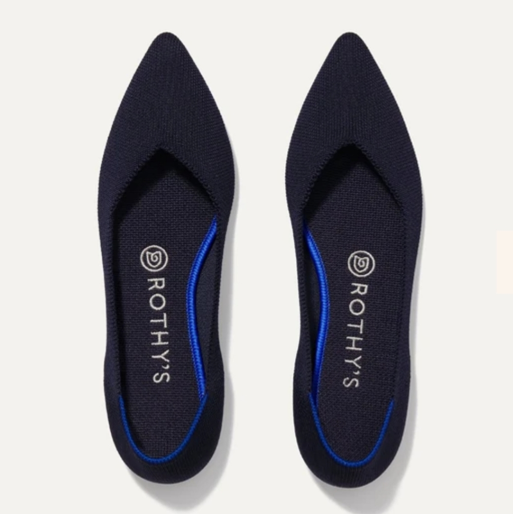 Rothy’s Cobalt Blue Solid Point Flats Size 6.5